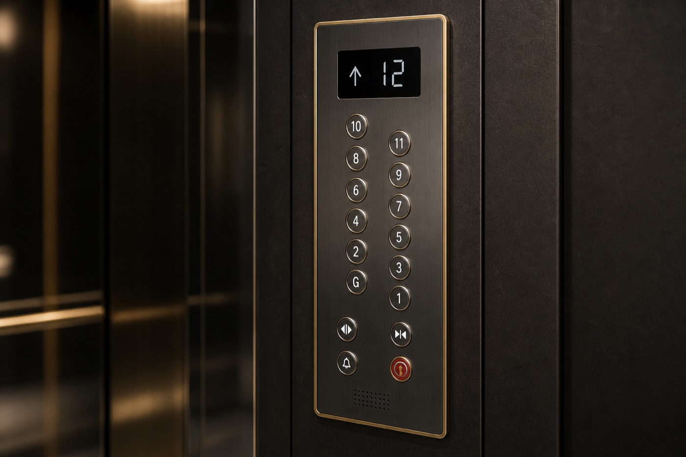 Designer elevator car operating panel with tactile controls